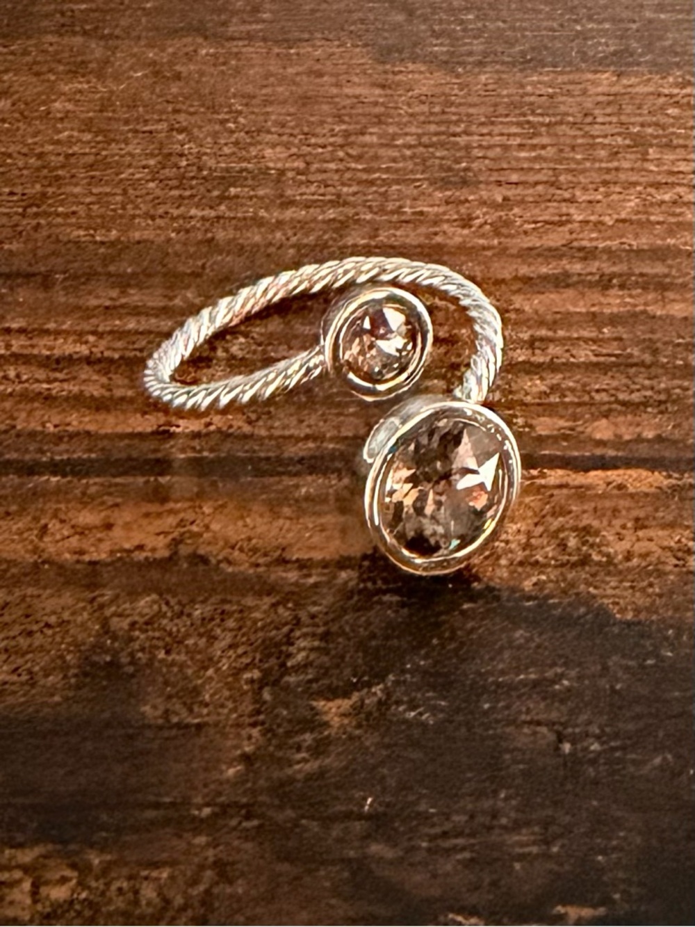 Touchstone Crystal by Swarovski Silver Gray Ring with Gray Crystals - Picture 4 of 4